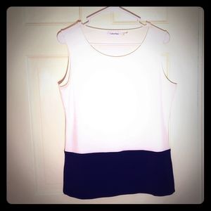 Calvin Klein Black & White Tank Top Blouse